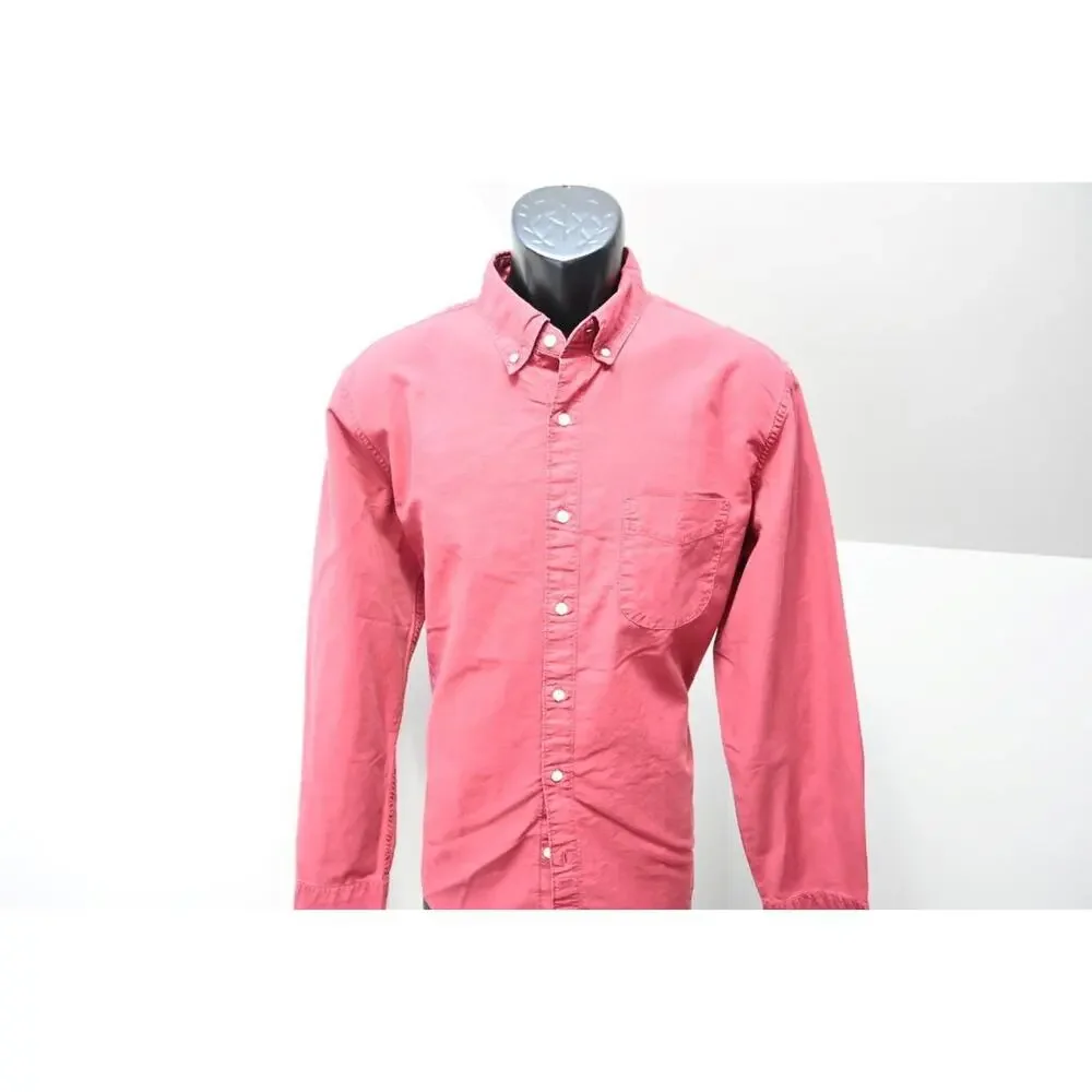 J Crew Dress Shirt Slim Untucked Dark Red Button Up Long Sleeve Mens Sz‎ Large